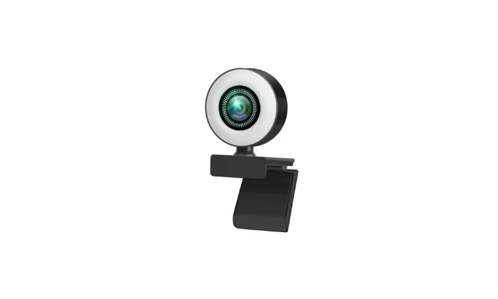 1080P Webcam With Adjustable Light and Noise-reducing Microphones