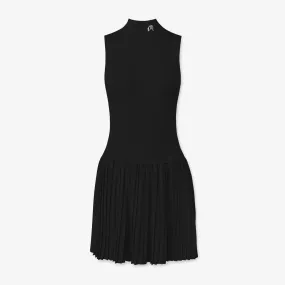 OLIVIA PLEATED MOCKNECK DRESS