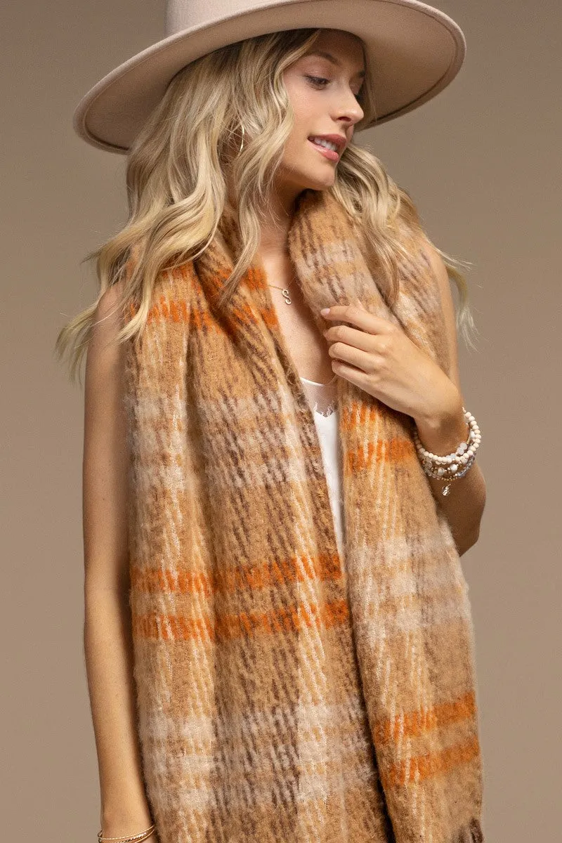 Toffee Plush Oblong Scarf