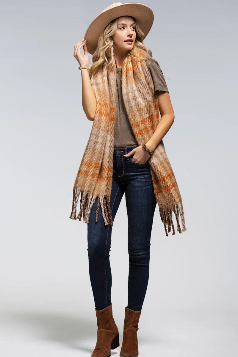 Toffee Plush Oblong Scarf